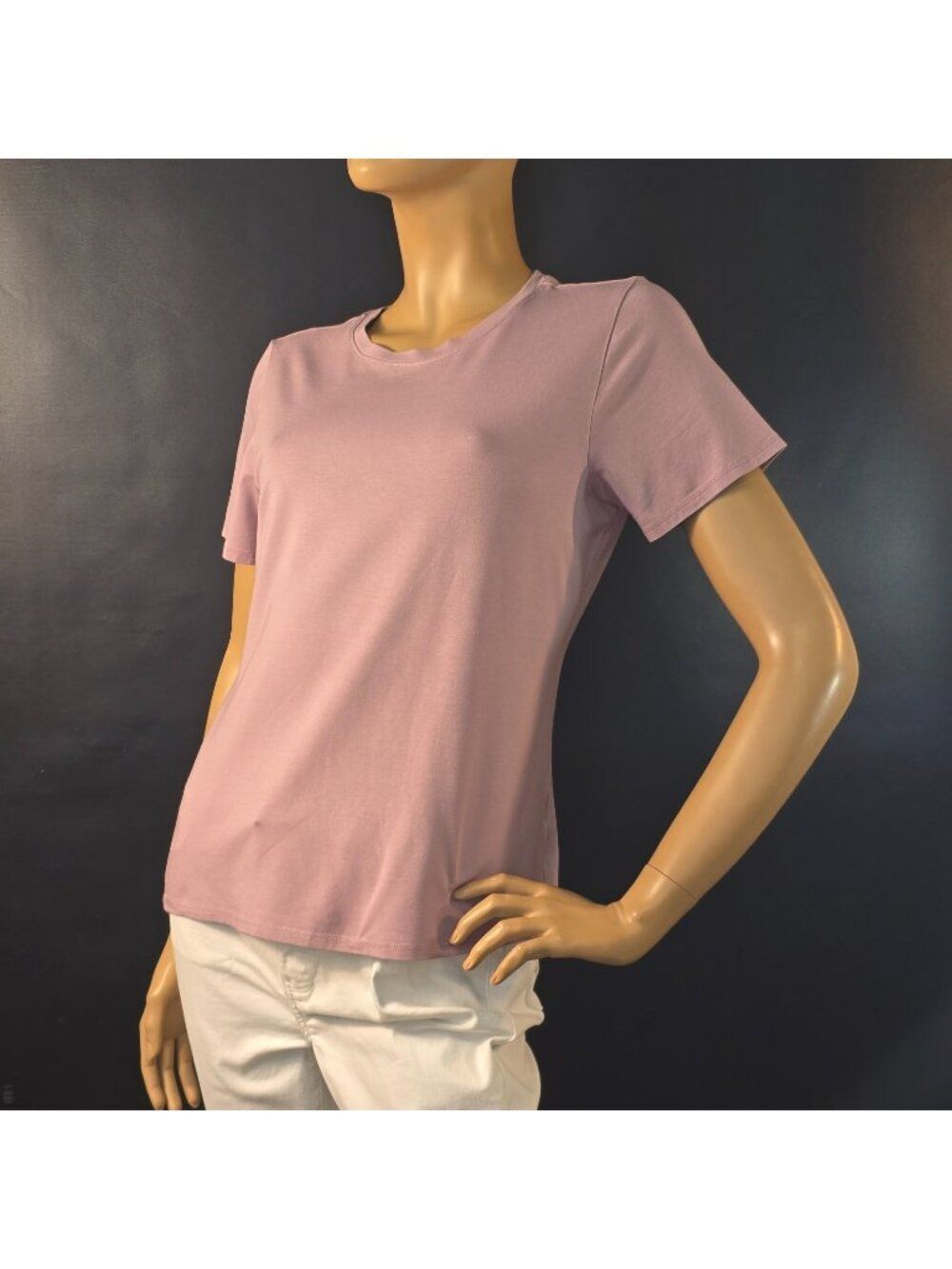 Nordstrom Tee Shirt Blush Purple Pima Cotton Blend Stretch Womens Size L